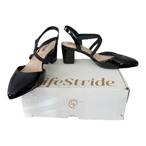 Life Stride April Dress Black Sandal Women’s Size 6.5 Wide - Picture 1 of 15